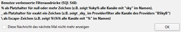 Platzhalter-Suche Beispiel